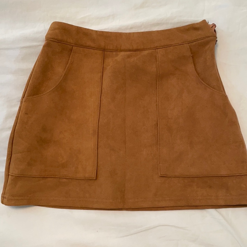 Faux suede skirt